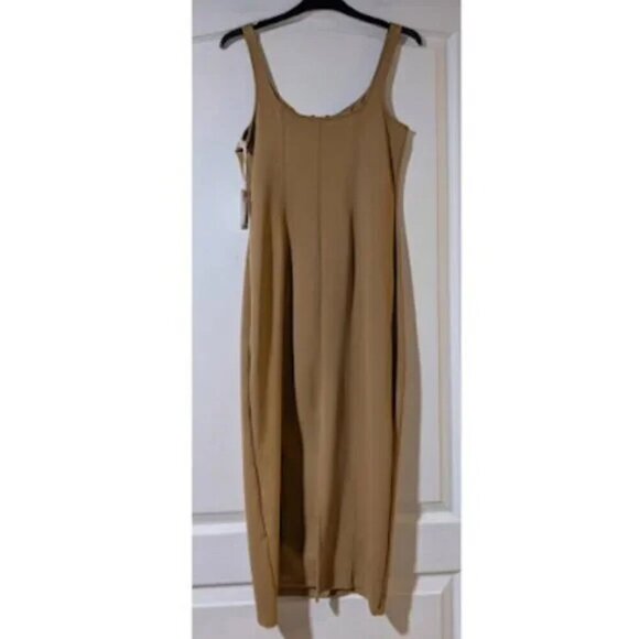 NWT Good American | Scuba U Corset Midi Dress In Pecan - Picture 3 of 7